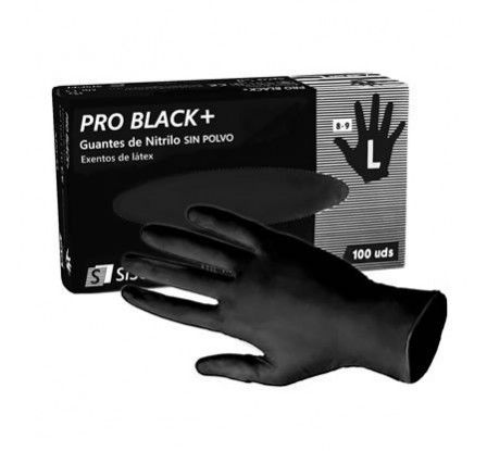 Guantes De Nitrilo Negro Sin Polvo