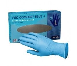 Guantes De Nitrilo Azul Sin Polvo Modelo Pro-Confort